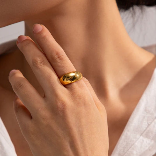 SOY CAPRICHOSA Anillo Nilo - Dorado Grueso, ¡Tendencia y Ajustable!